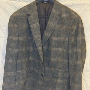 Murano Men's Charcoal Checkered Blazer